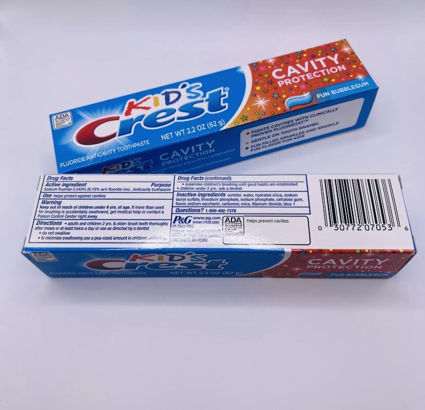 2 Pack: Crest Kids Cavity Protection Toothpaste Sparkle Fun 2.2oz Exp April 2027