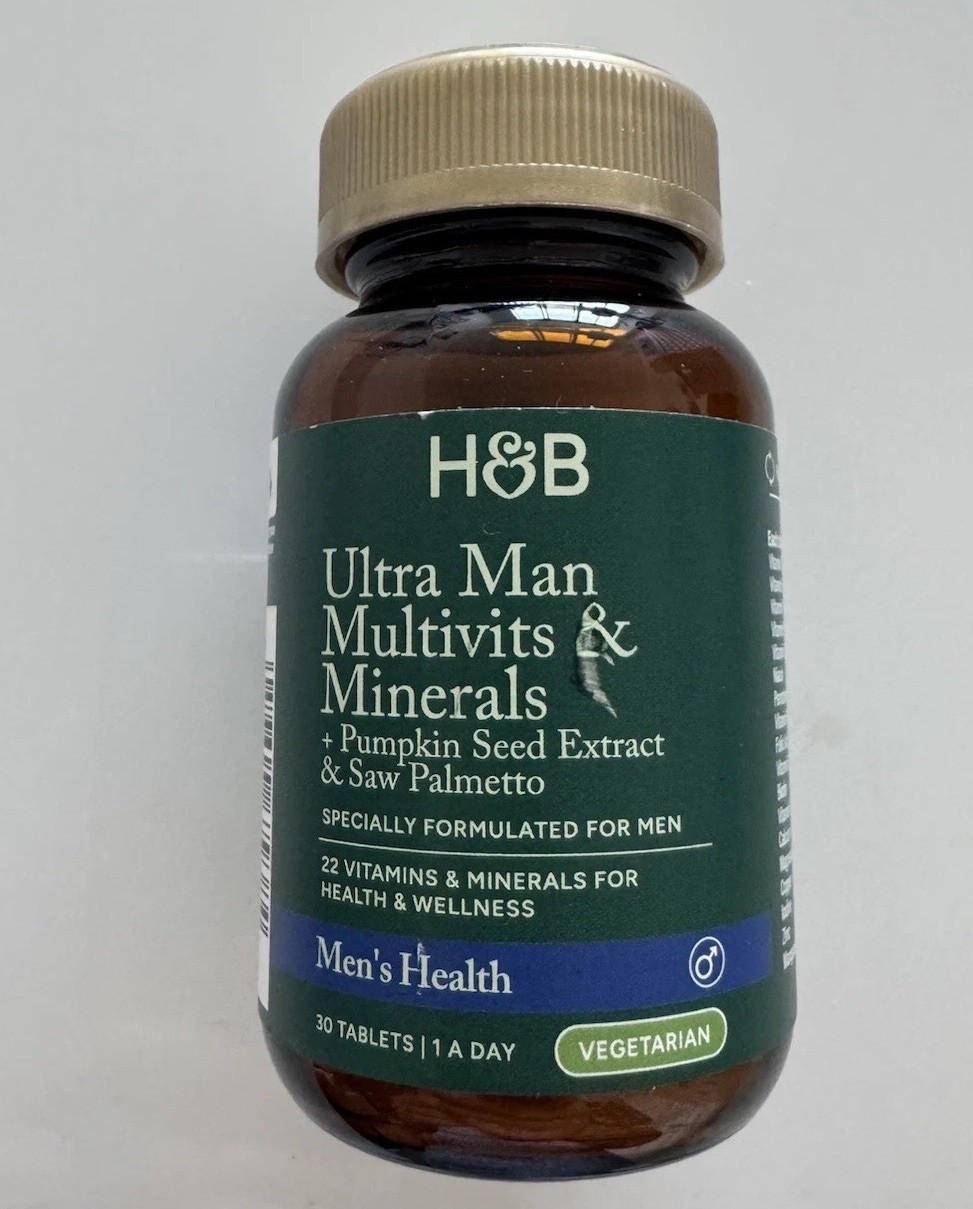 H&B Ultra Man Multivitamin & Minerals + Saw Palmetto & Pumpkin Seed 30 Tabs