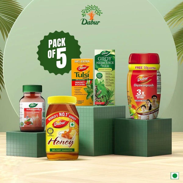 Dabur Immunity Booster Combo | Herbal Wellness Kit with Honey Chyawanprash Value