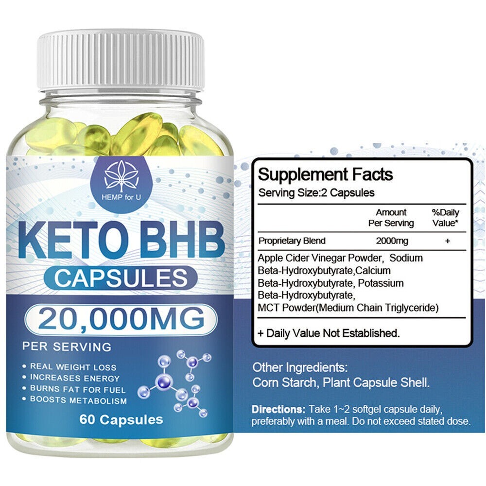 KETO BHB 2000mg Ketone FAT BURNER Weight Loss Diet Pills Ketosis 60-300Capsules