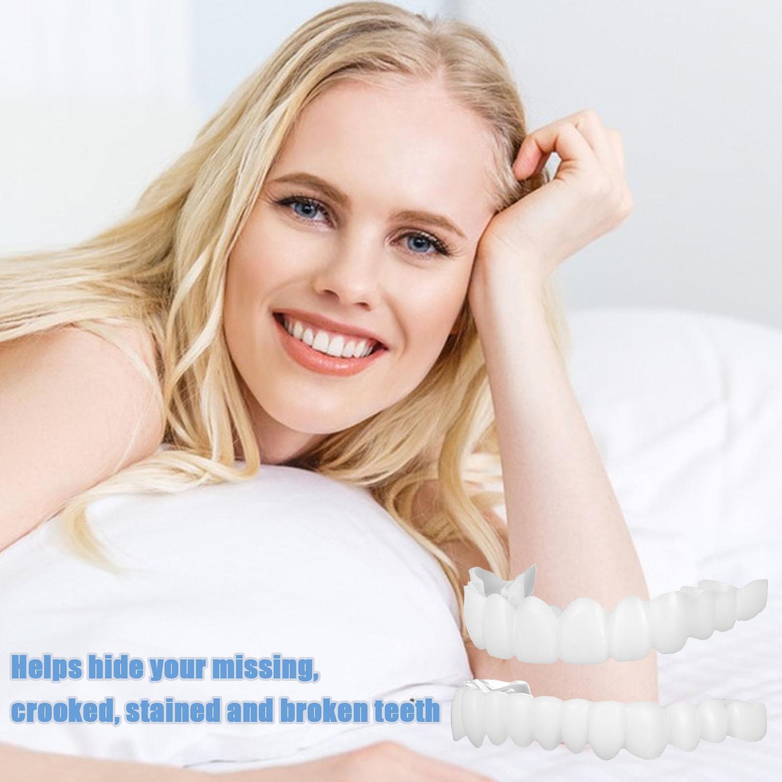 Perfect Smile Top And Bottom False Teeth Veneers Cover Instant Cosmetic Clip Up