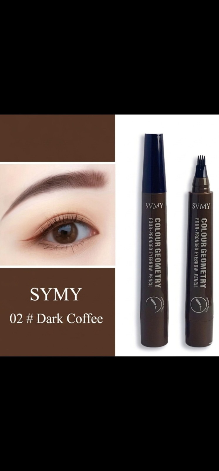 1pc Four-Pronged Eyebrow Pencil Waterproof Long-Lasting Anti-Smudge Dark brown