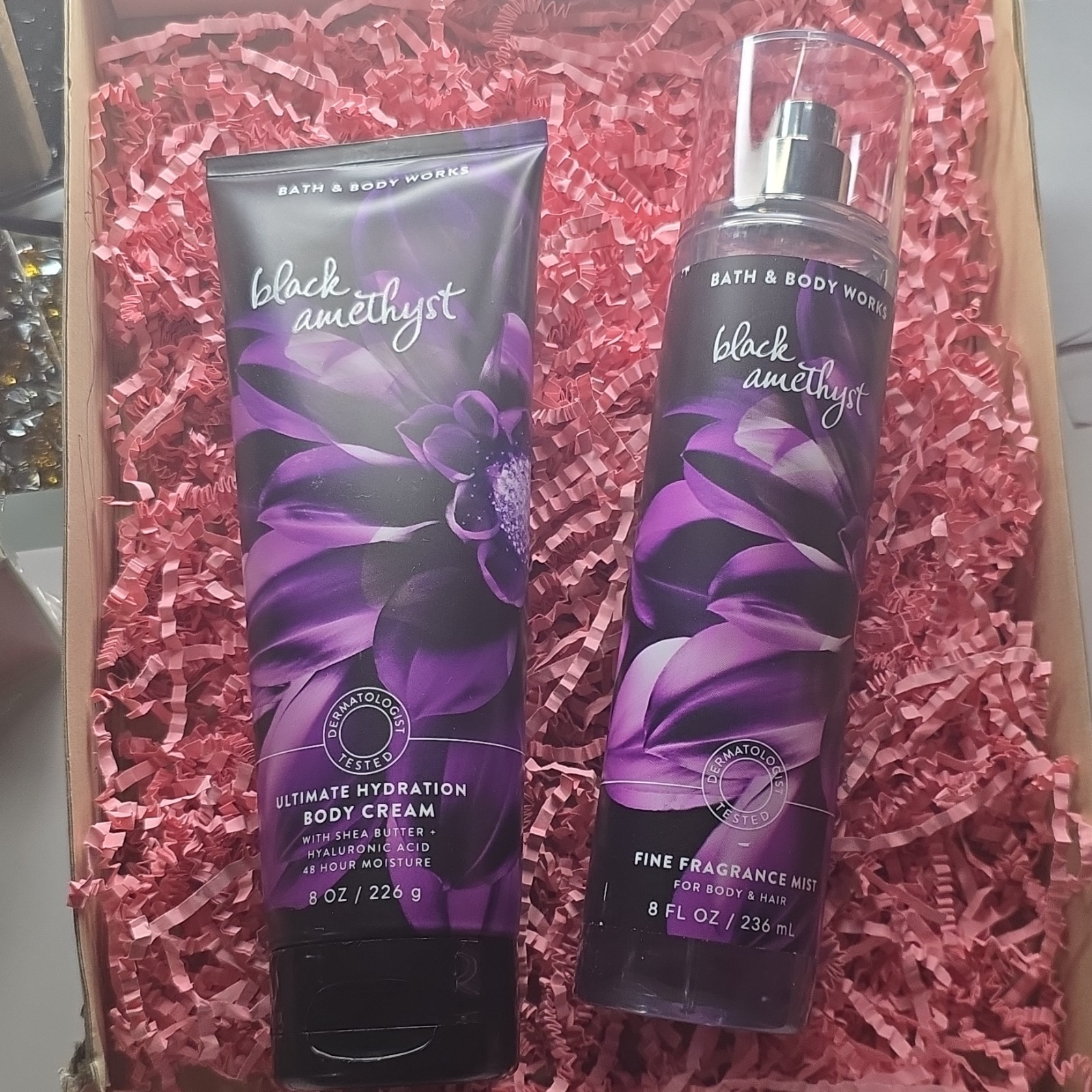 Bath & Body Works Black Amethyst Mist & Hydrating Body Cream Set 8 oz