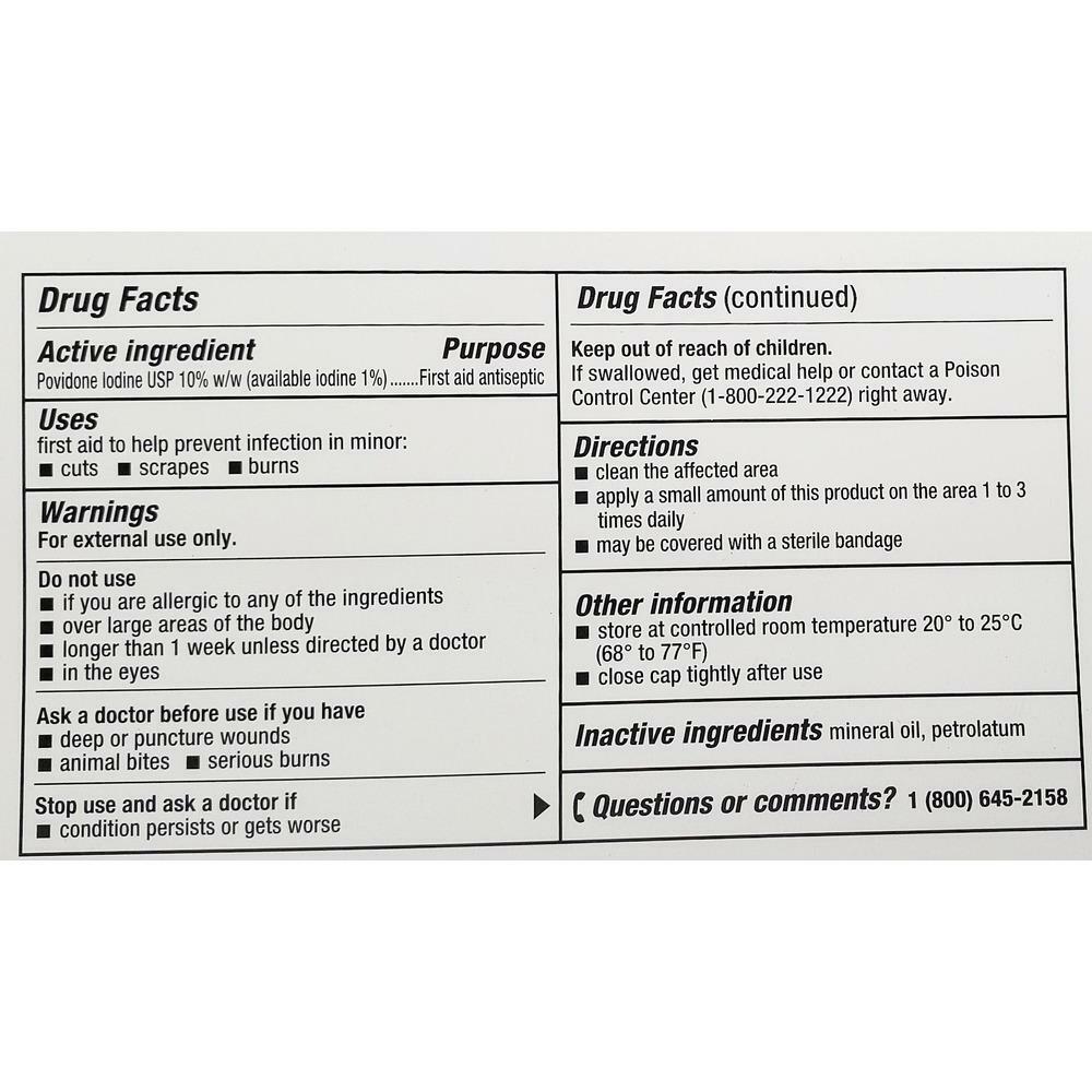 Rugby Povidone Iodine 10% First Aid Ointment 1 oz- Exp Date 08-2024 (3 Pack)
