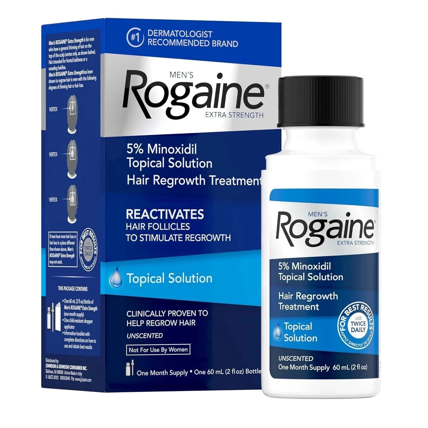 Rogaine Extra Strength Mens Hair Regrowth Treatment 1 Month exp 5-26