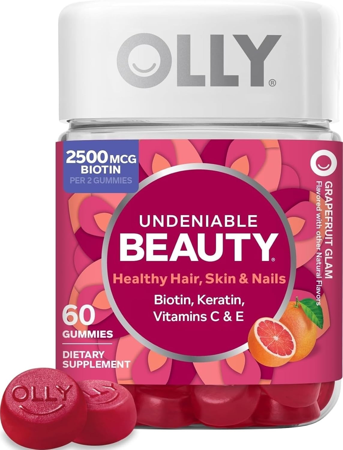 OLLY Undeniable Beauty Gummies, Biotin, Keratin, Supplement for Hair, Skin, Nail