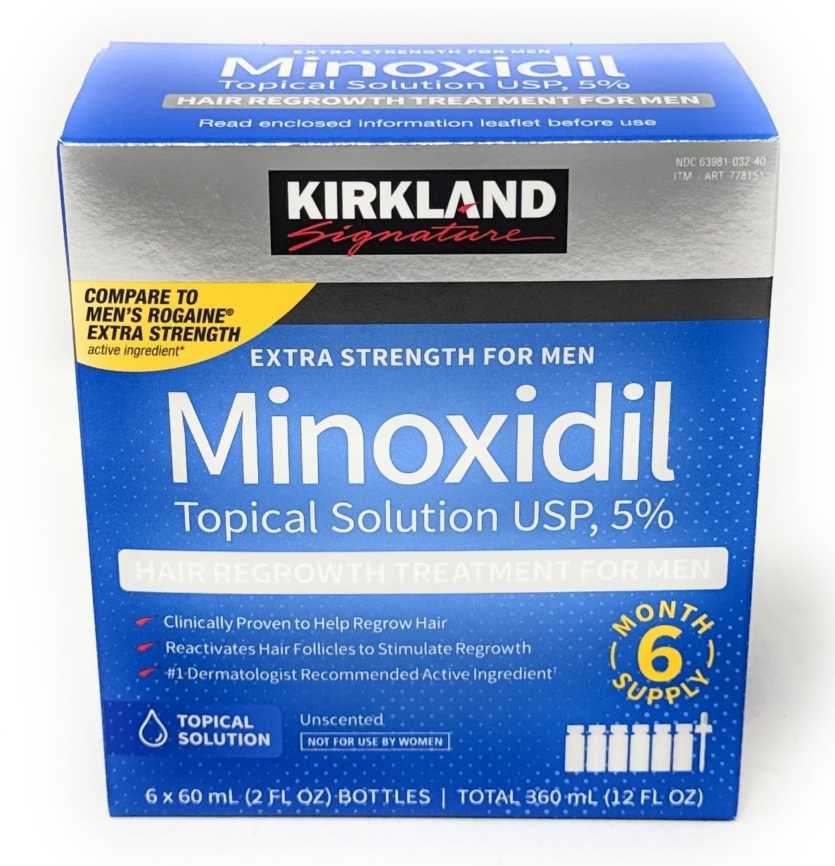 Kirkland 5% Minoxidil Hair Regrowth Treatment 6 Month Sealed