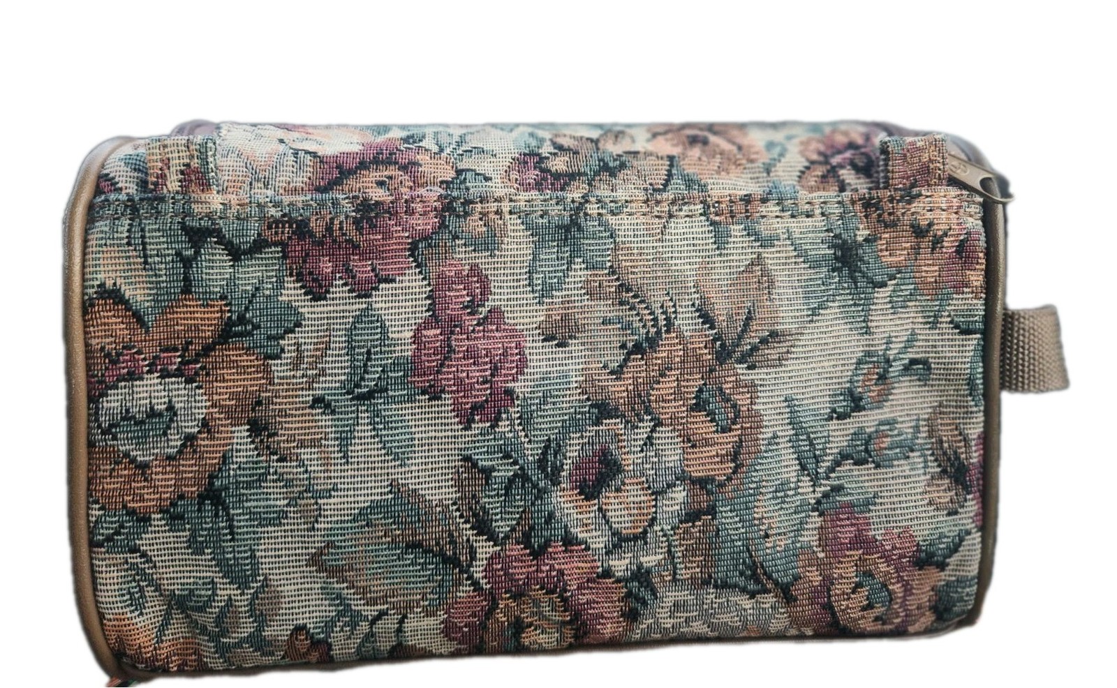 Floral Fabric Makeup Bag Cosmetic Pouch, Multicolor, Zipper Closure