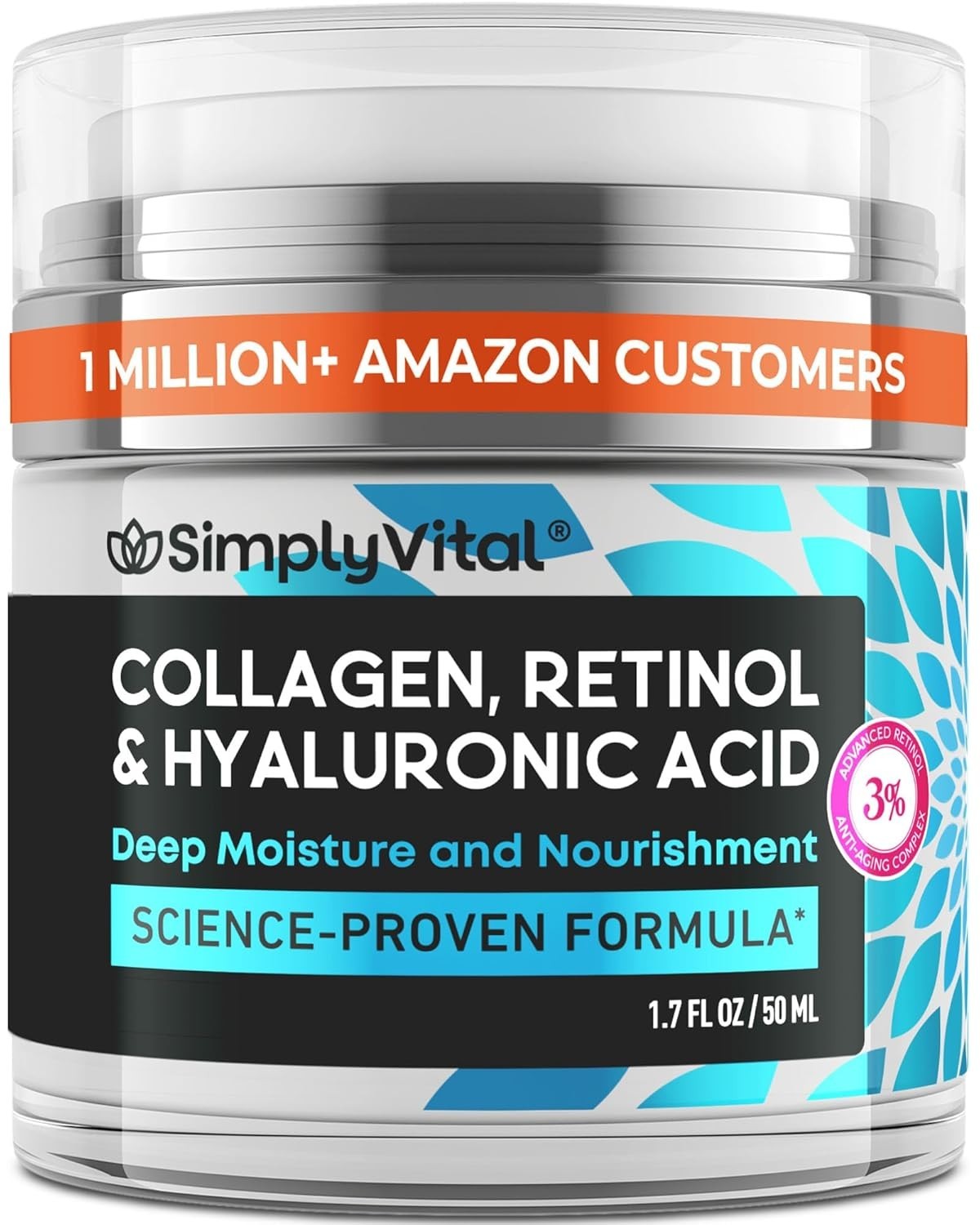Anti-Aging Face Moisturizer with Retinol, Collagen & Hyaluronic Acid, 1.7 fl oz