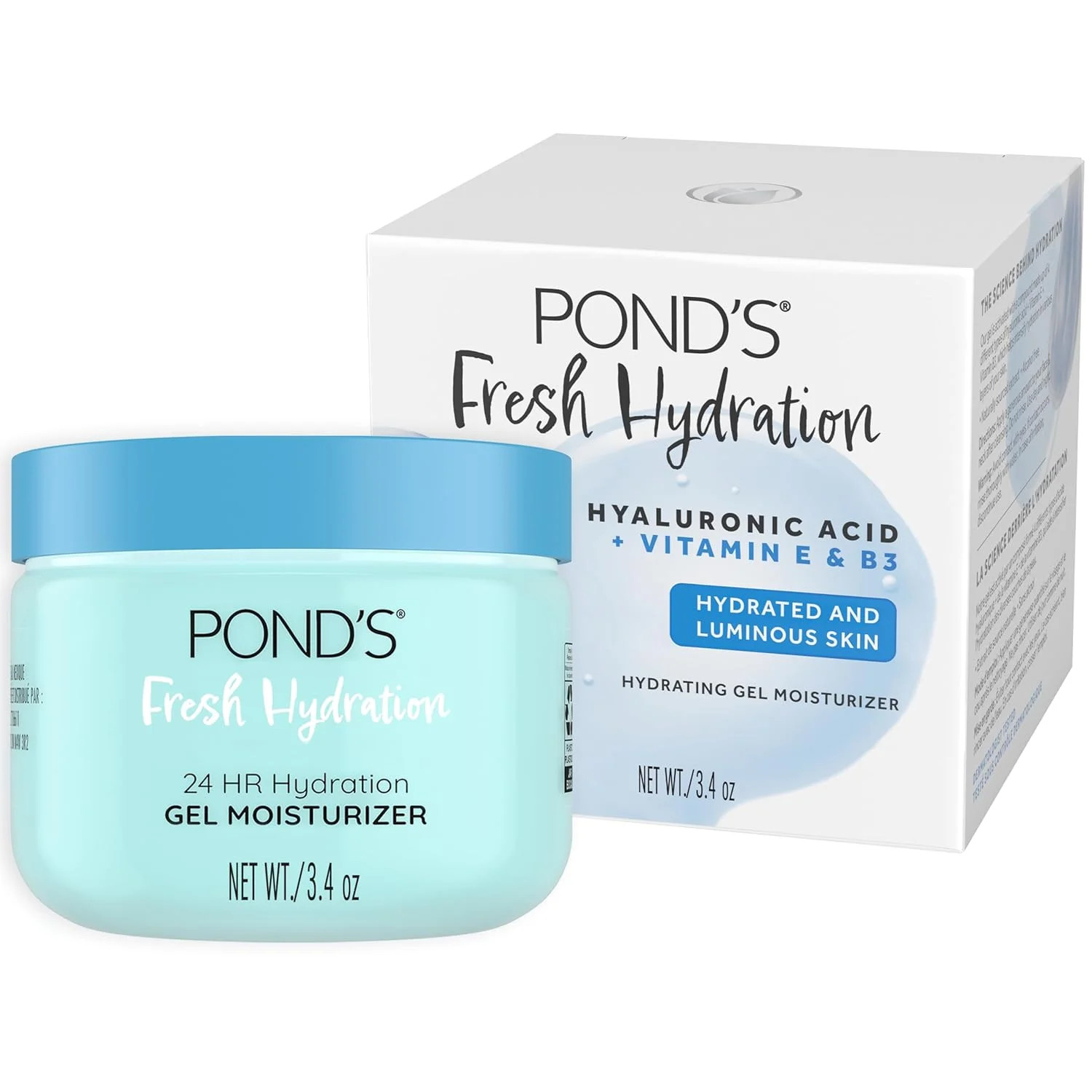 Fresh Hydration Gel Moisturizer – 24 HR Hydration with Vitamin E, Hyaluro