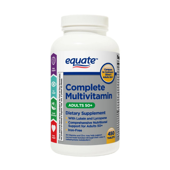 (Exp: 12/26) Equate Complete Multivitamin Supplement Tablets, Adults 50+, 450 Co