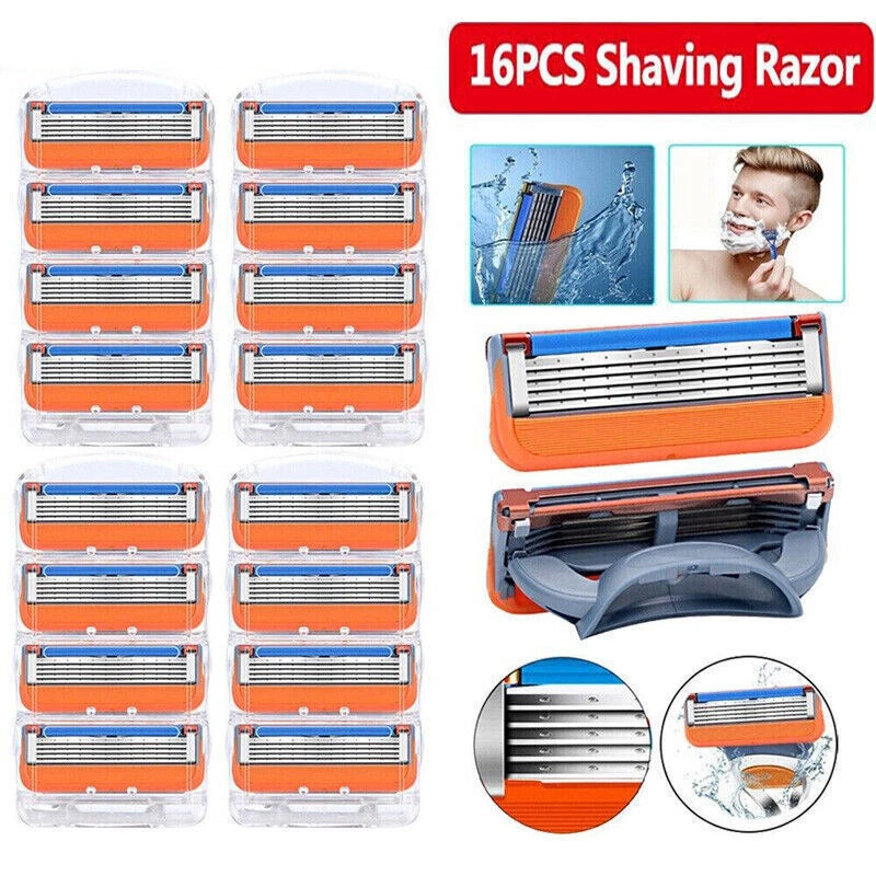 16PCS Lot Fusion 5 Proglide Blades Men Sharp Razor Refills Value Pack Save