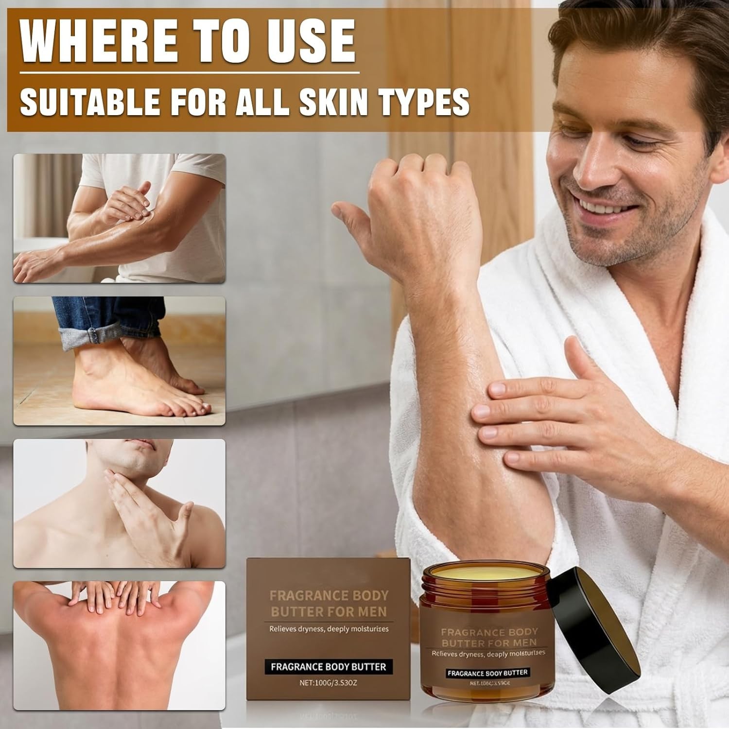 2PCS Pheromone Body Butter for Men, Body Skin Cream with Shea Butter