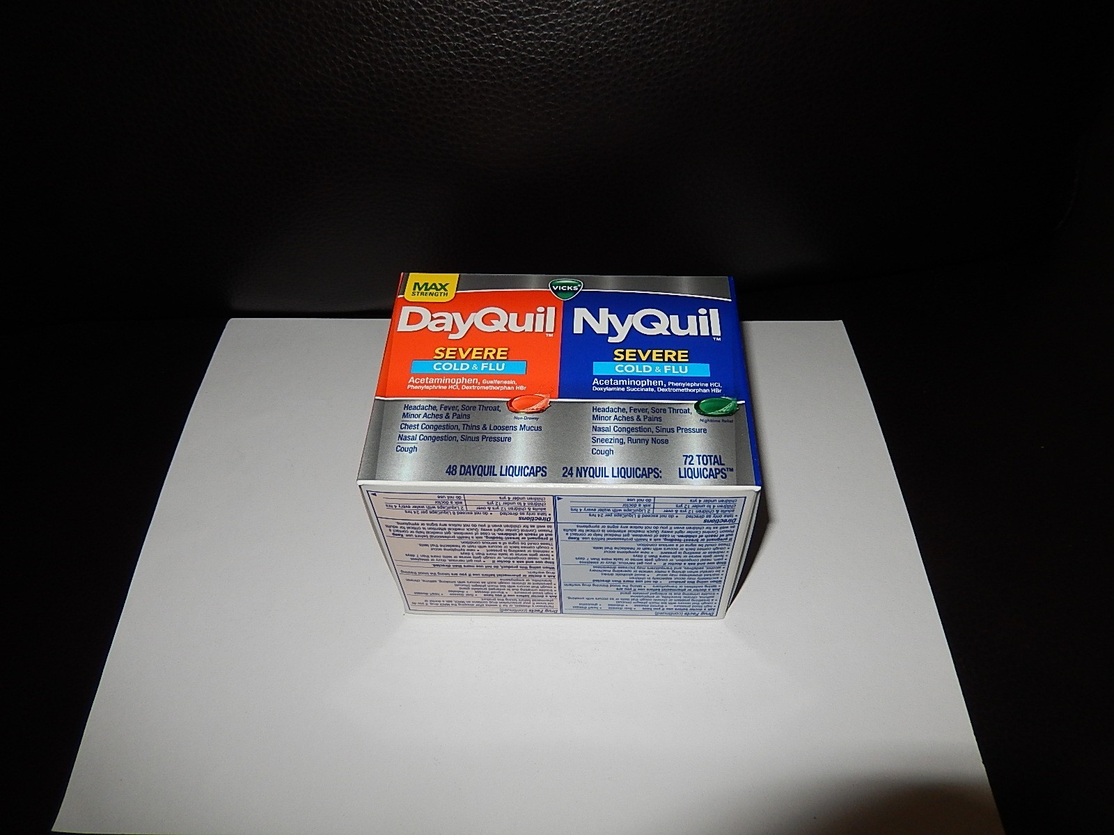 Vicks DayQuil and NyQuil Severe Cough Cold & Flu Relief LiquiCaps Convenience 72
