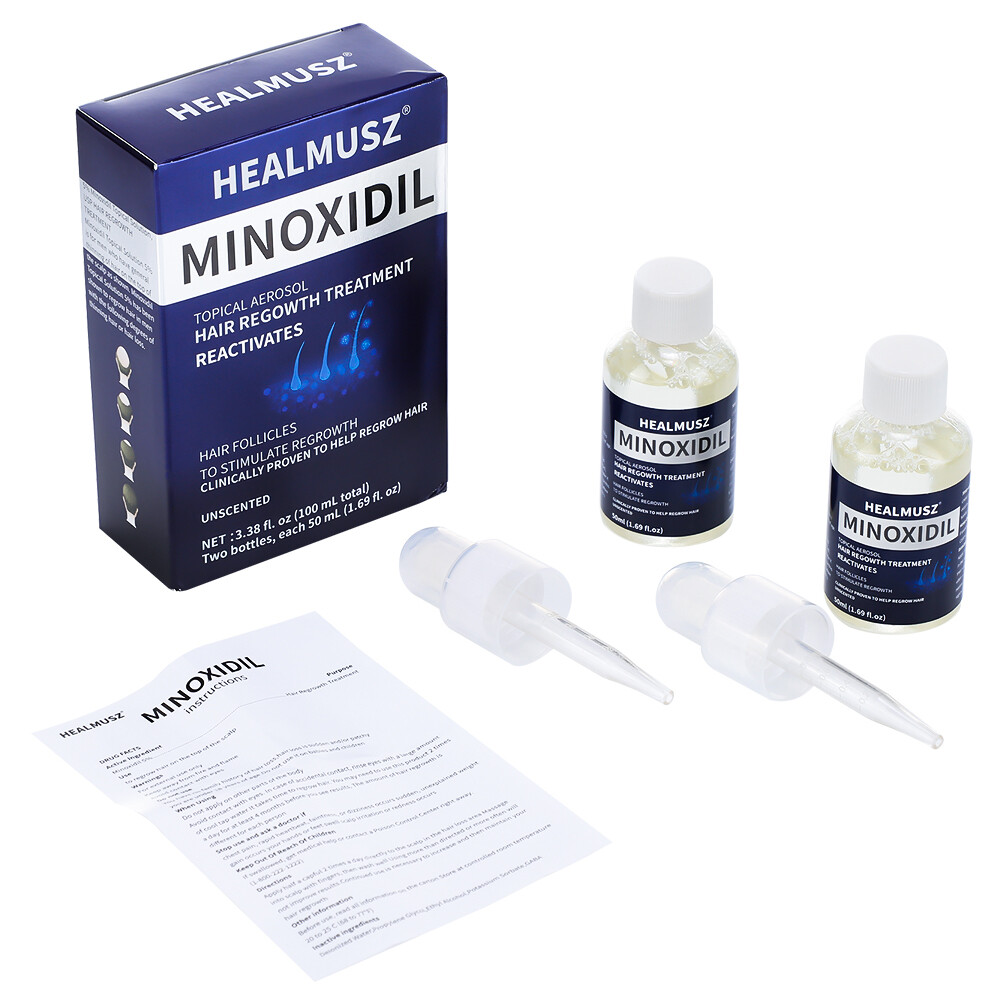 Minoxidil 5% Extra Strength Men 2 Month Supply Hair Regrowth Solution 2 Bottles