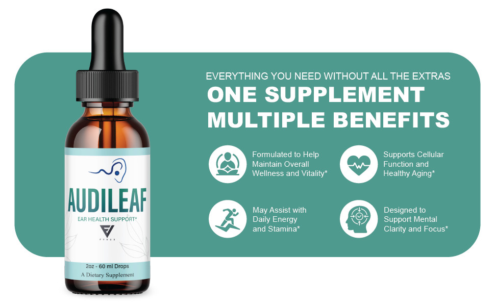 (3 Pack) Audileaf Drops, Audileaf Tinnitus Support Liquid Supplement (6oz)