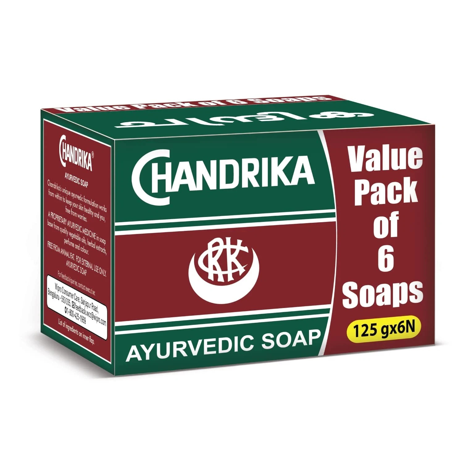 Chandrika Soaps 125-gram bars (pack of 6) Made with Herbal Extracts