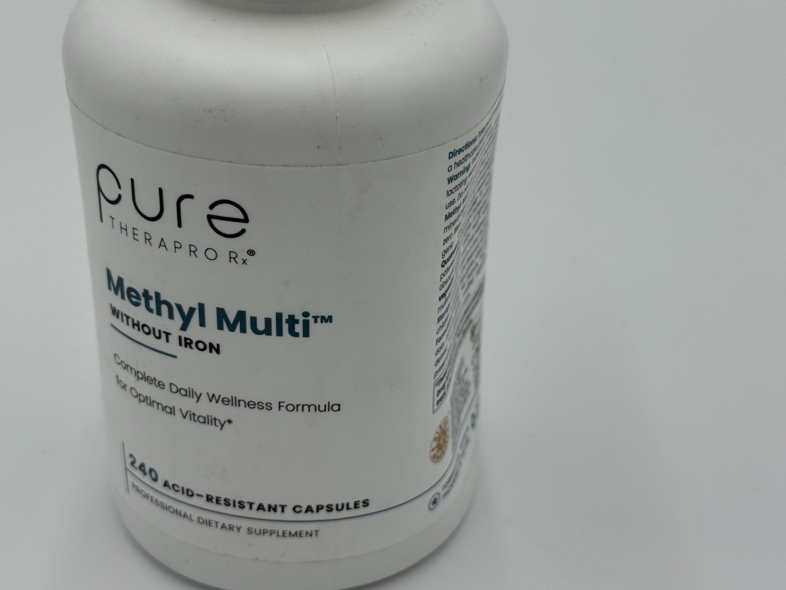 Methyl Multi Without Iron Methylated Multivitamin Capsules 240 Count Exp. 04/27