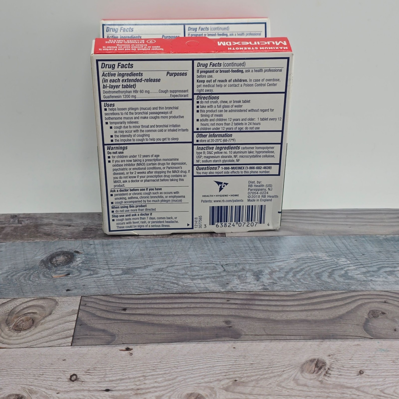 2X Mucinex DM 1200mg Guaifenesin 60mg Dextromethorphan 7 Extended Release Tablet