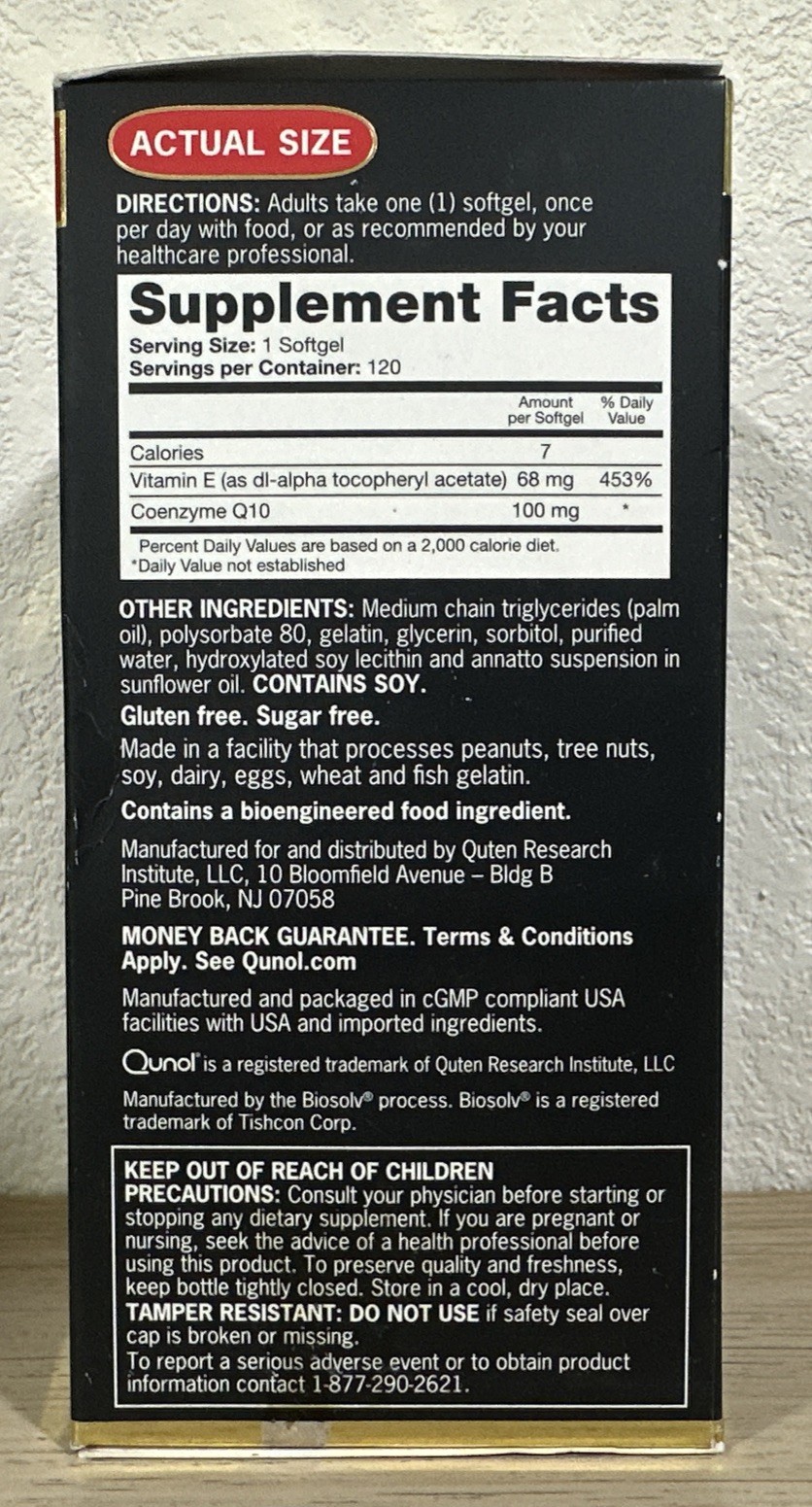 New Qunol Ultra Coq10 100mg – 3X Better Absorption – 120 Softgels Exp 08/2027+