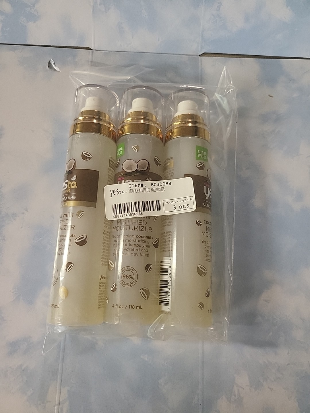 3Pack Yes To Coconut Moisturizing Mist Ultra Hydrating Dry Skin Coconut Milk