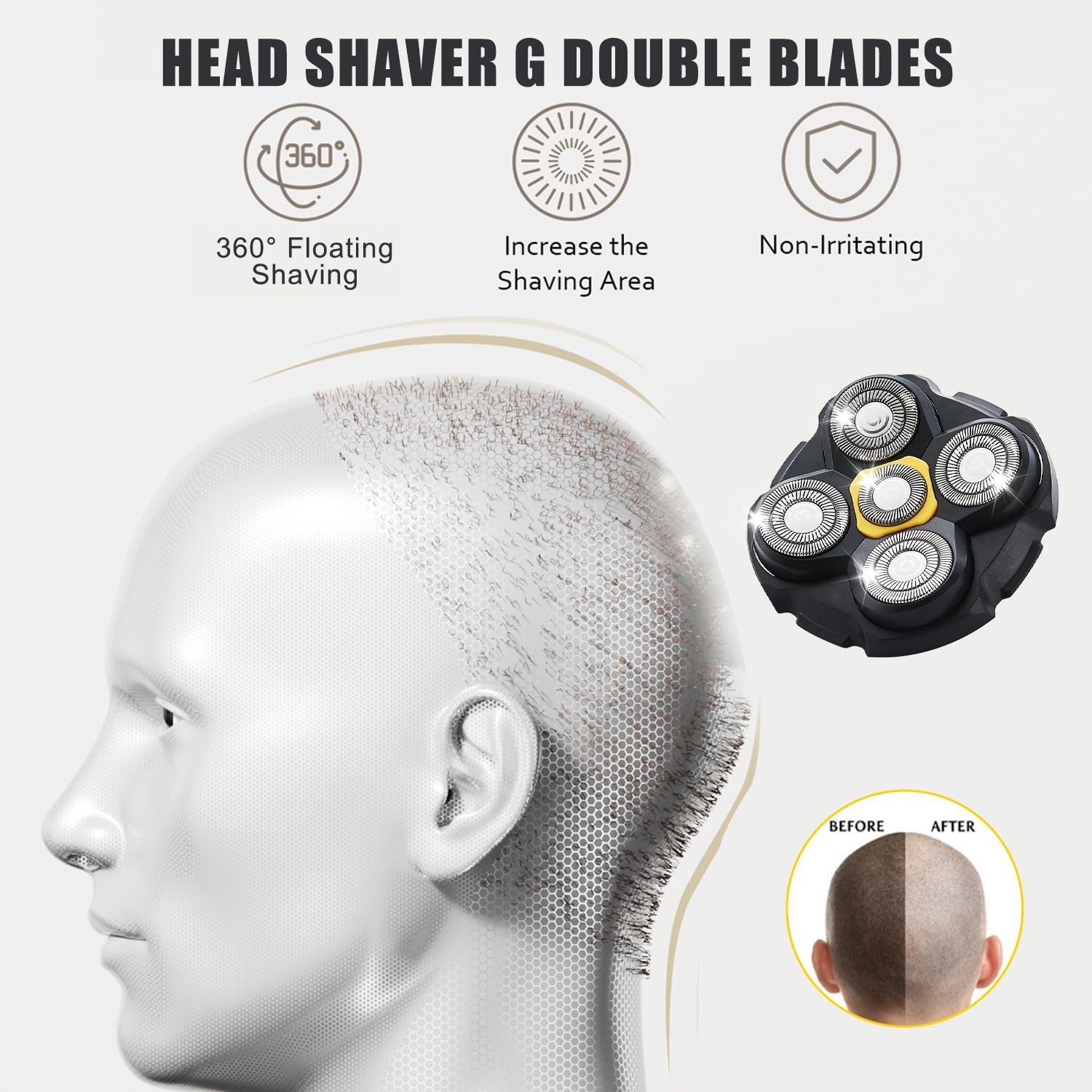 Replacement Shaver Heads for Microtouch Titanium Head Shaver Silvery-3