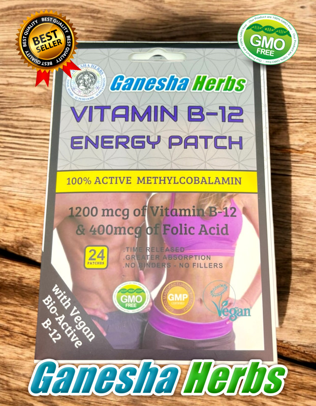 VITAMIN B12 24 ENERGY PATCHES W/ Folic Acid 🔥 2+ Month Supply!!!