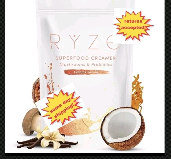 (1) Pack Ryze Probiotic Coffee Creamer Vanilla w/6 Mushrooms Organic 30 Serving