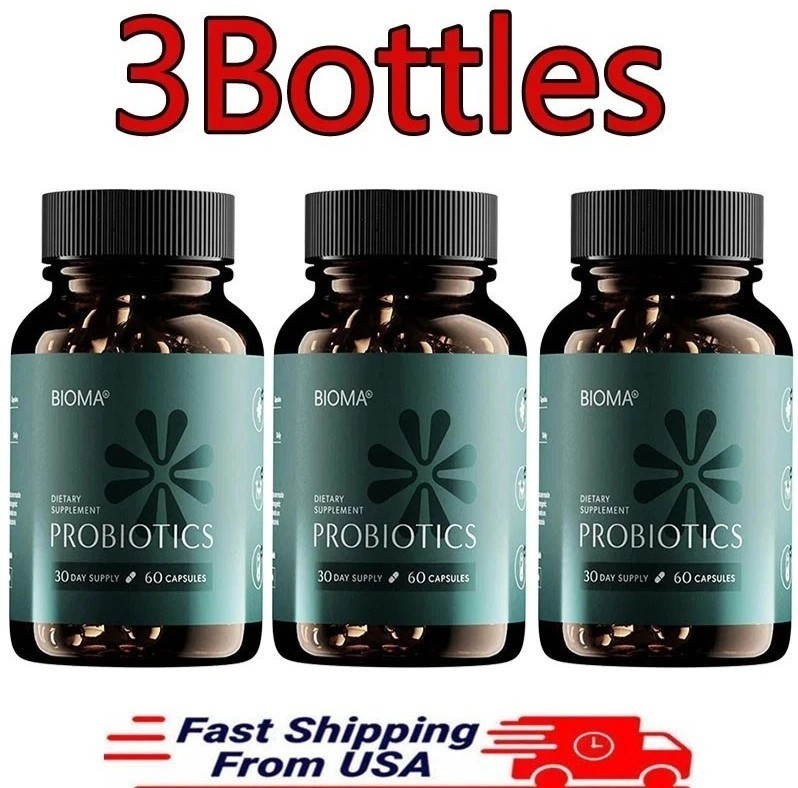 3 Pack BIOMA Probiotics Digestive Health Gut Support for Men & Women 60 Capsules