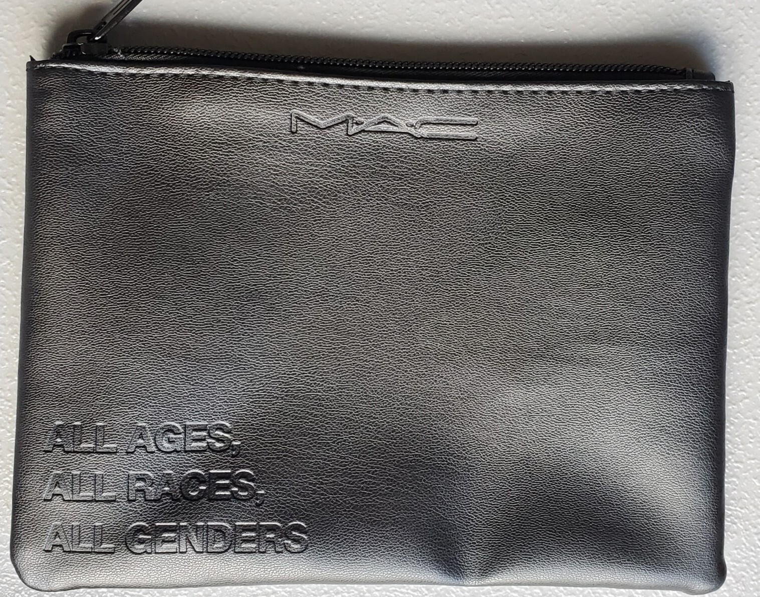 MAC ALL AGES ALL RACES ALL GENDERS BLACK MAKEUP BAG FAUX LEATHER
