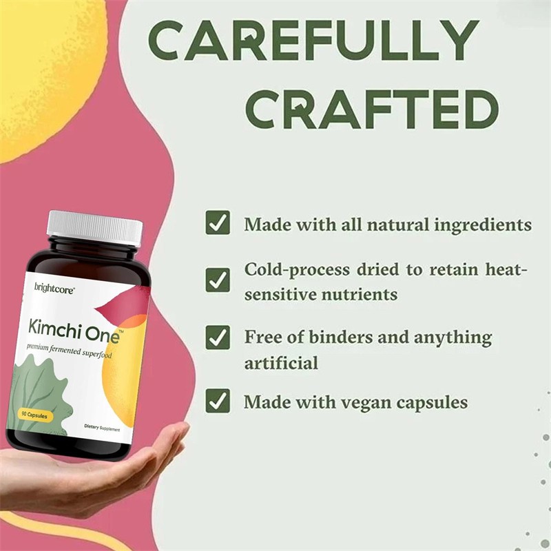 Brightcore Nutrition Kimchi One Kimchi Powder 90 Capsules Probiotics Enzymes US