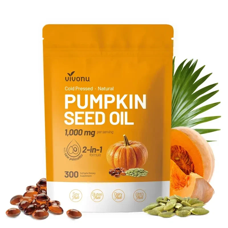 Pumpkin Seed Oil & Saw Palmetto Softgels 1000mg, 300 Capsules