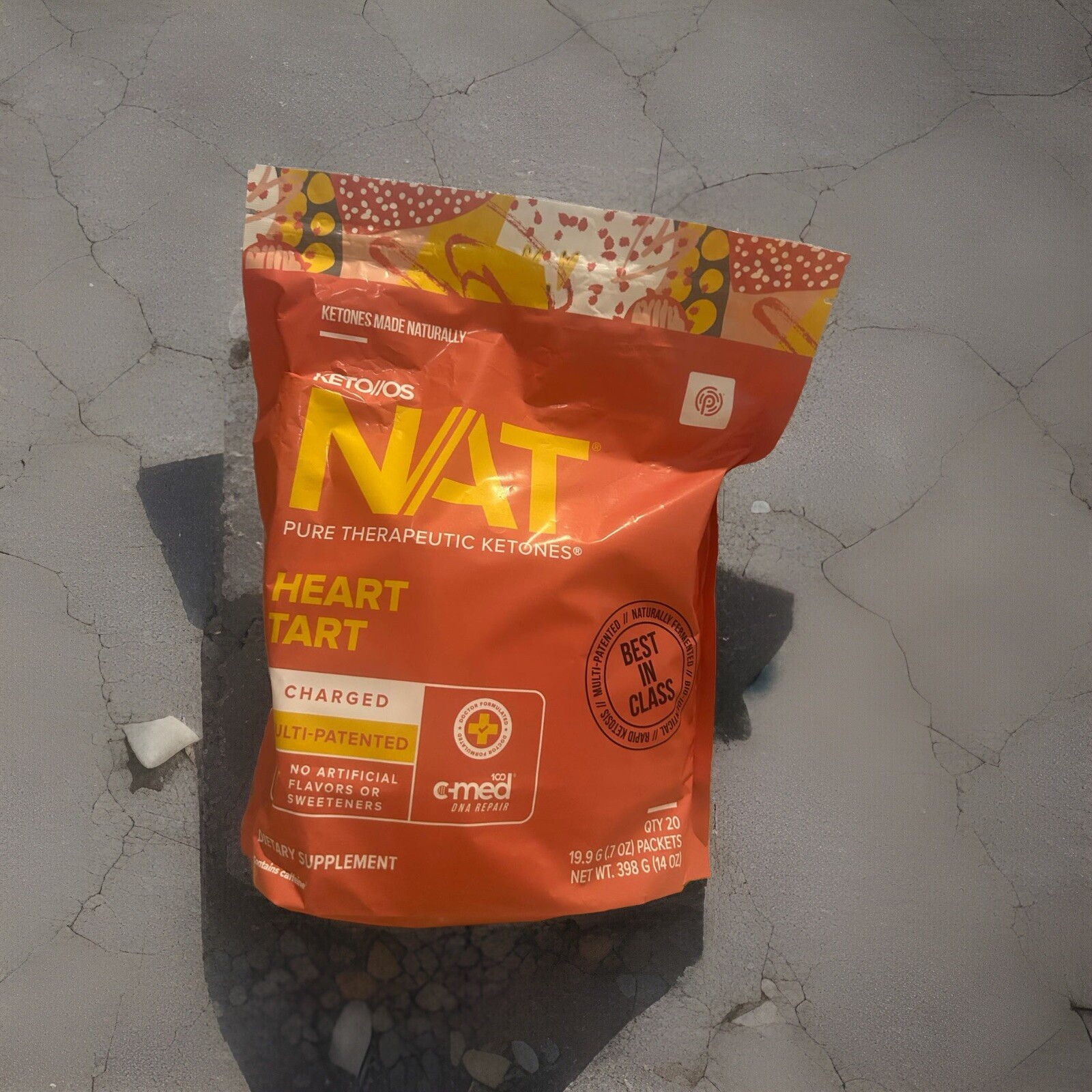 Pruvit NAT KETO OS Heart Tart 20 Packets In Bag.