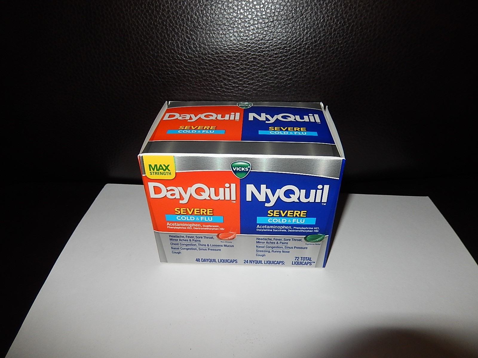 Vicks DayQuil and NyQuil Severe Cough Cold & Flu Relief LiquiCaps Convenience 72
