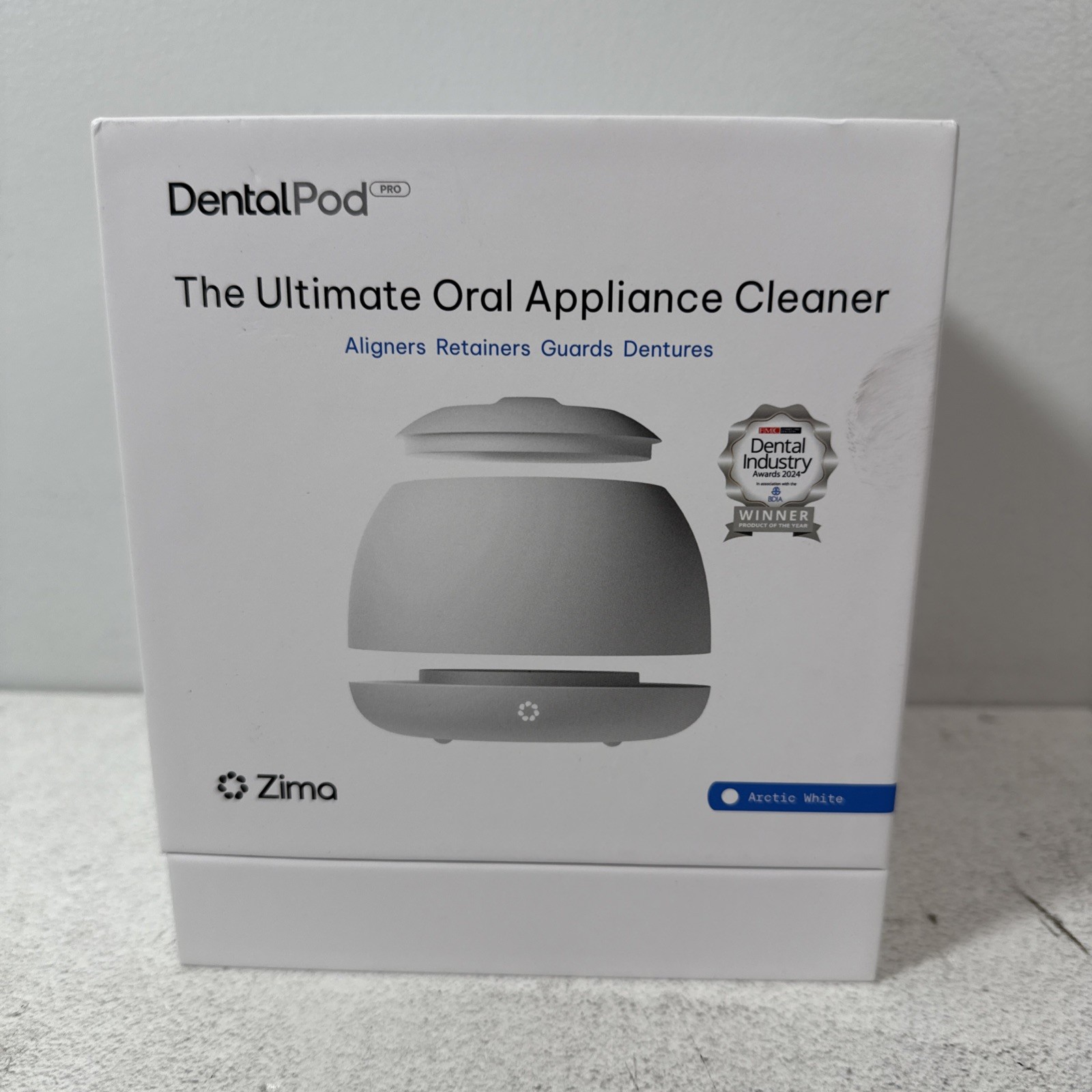 Dental Pod Pro Ultrasonic Oral Appliance Cleaner Arctic White Retainer Dentures