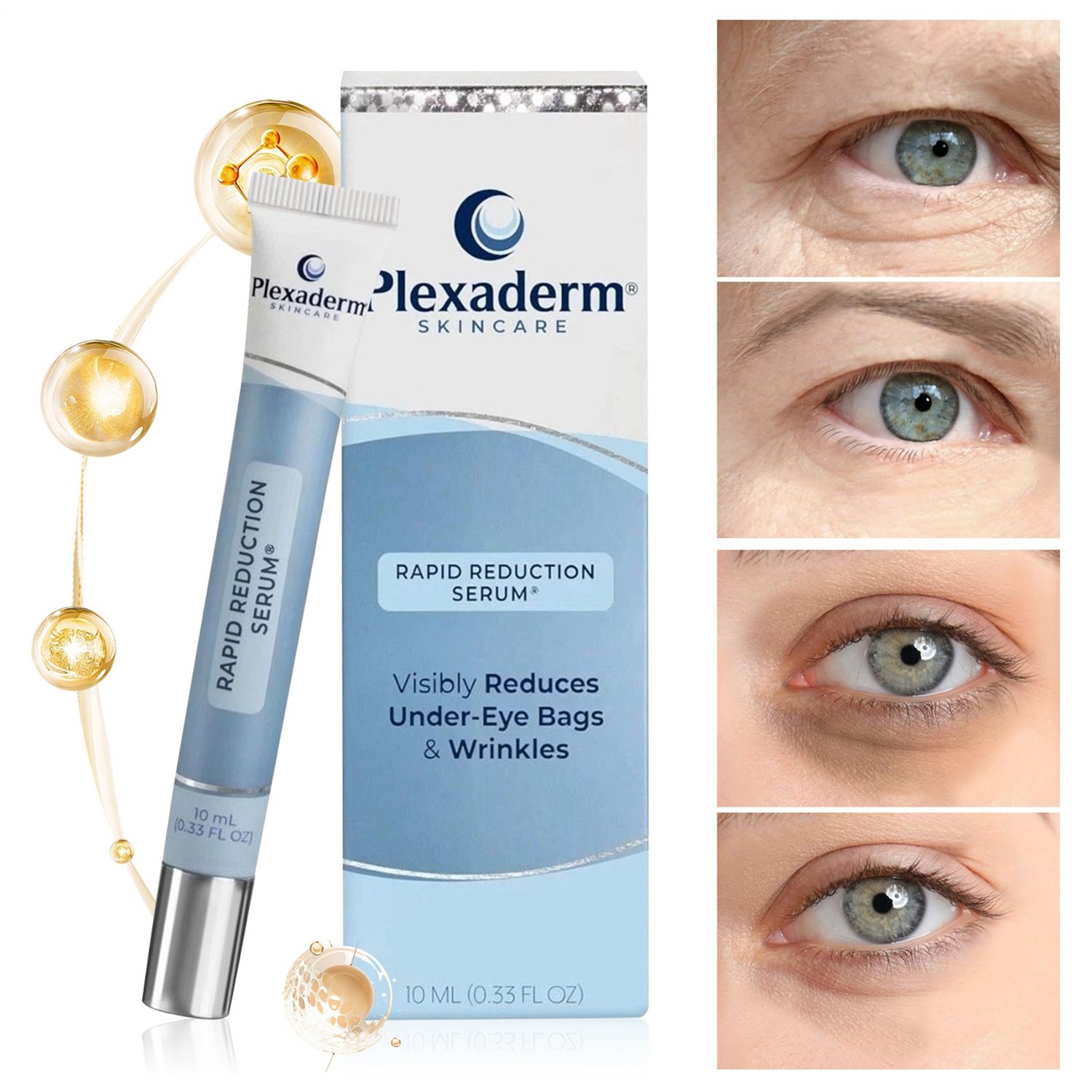 Plexaderm Rapid Reduction Eye Serum – Visibly Reduces Under-Eye Bags, Wrinkles🔥