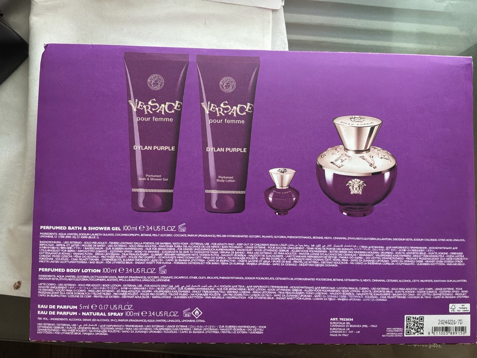 Versace Ladies Pour Femme Dylan Purple Gift Set Fragrances 100% AUTHENTIC