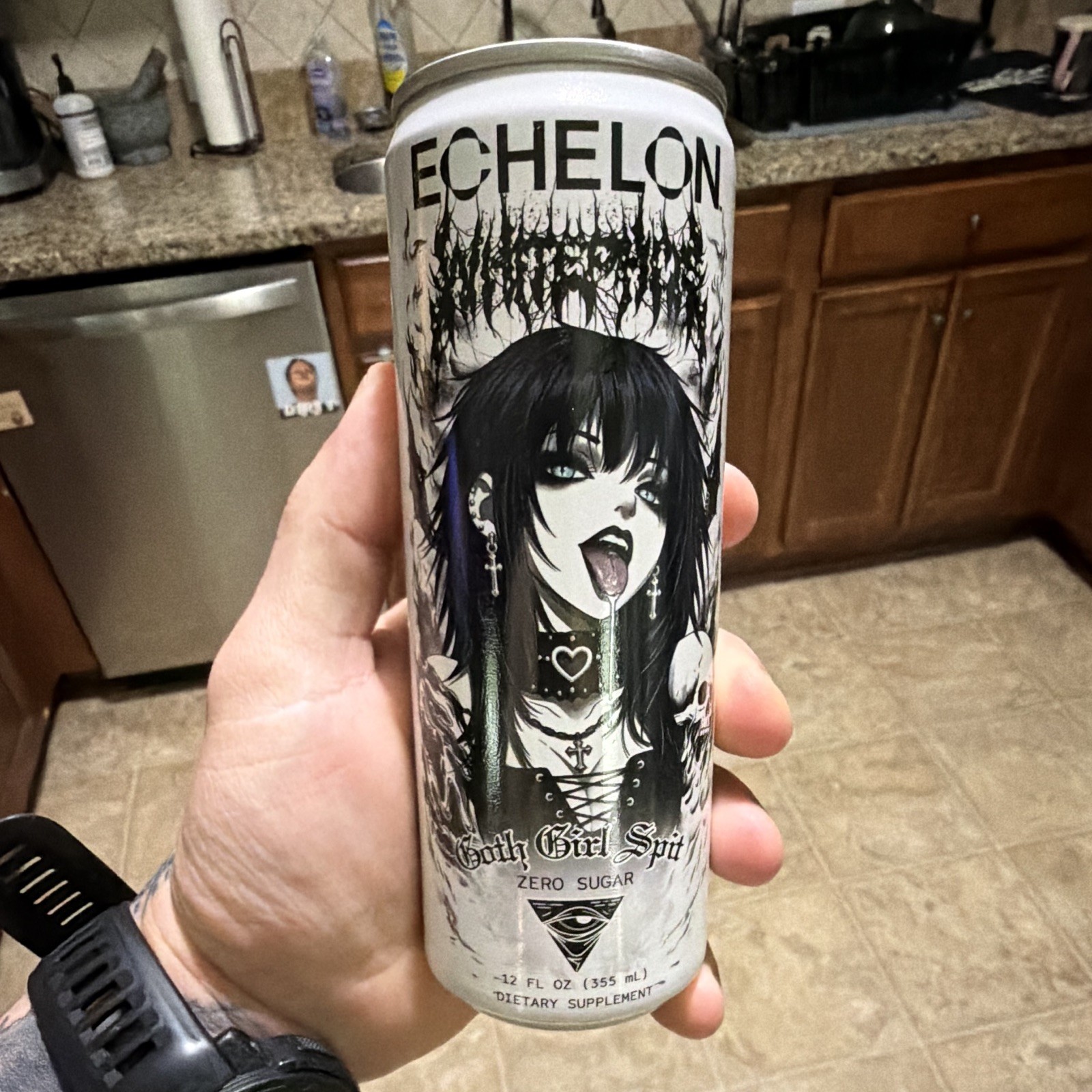 Echelon Goth Girl Spit Zero Sugar Caffeine Energy Drink 12 fl oz (Unopened)
