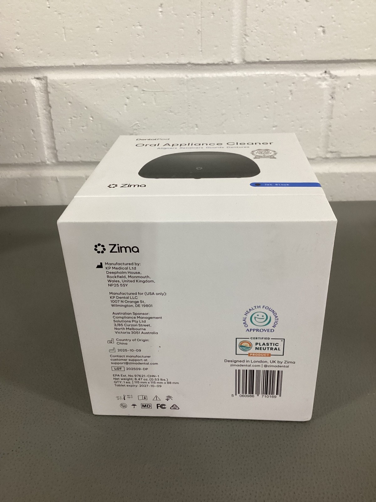 Zima DentalPod Oral Appliance Cleaner – Jet Black