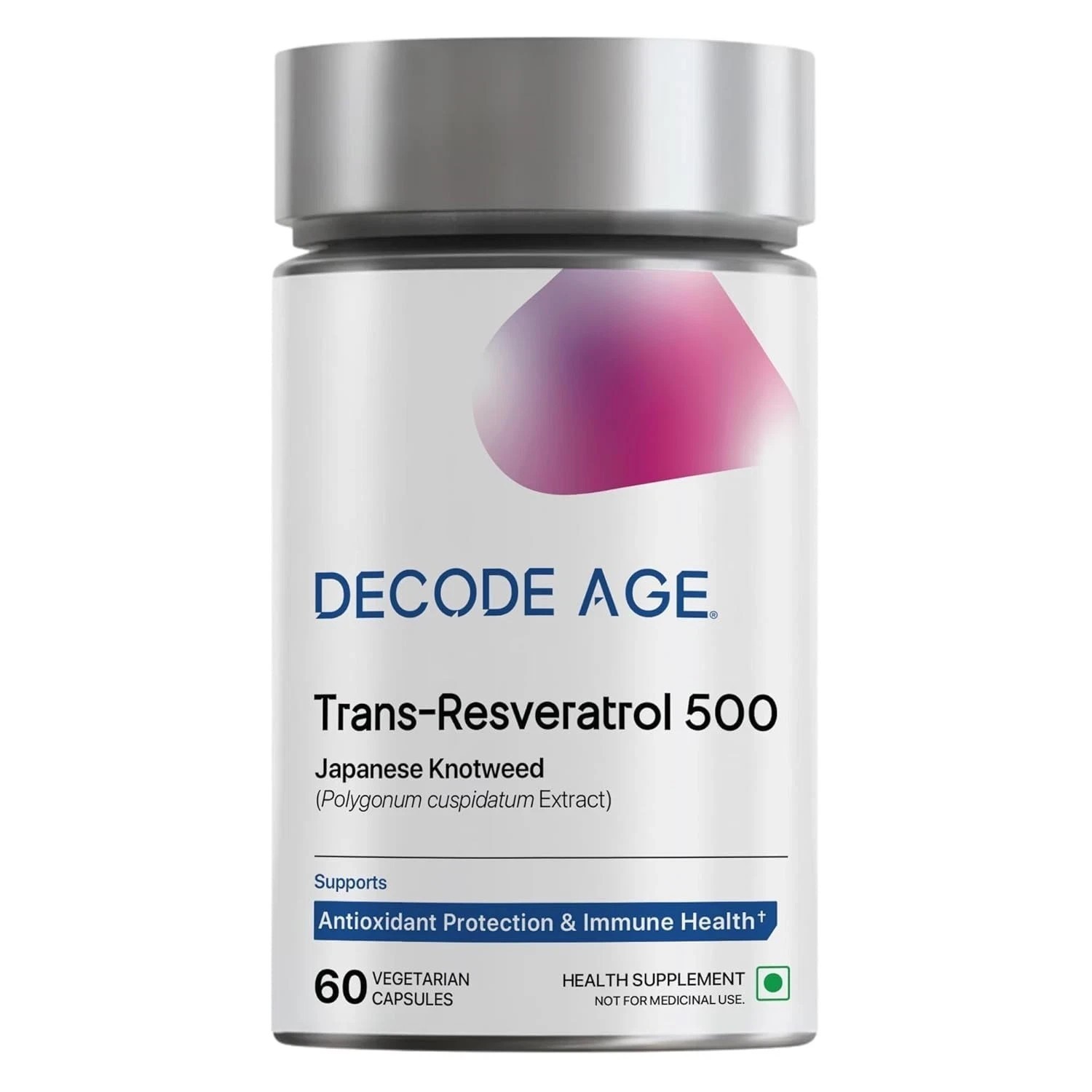 Decode Age Trans-Resveratrol 500 mg | Proven Antioxidant Supplement – 60N