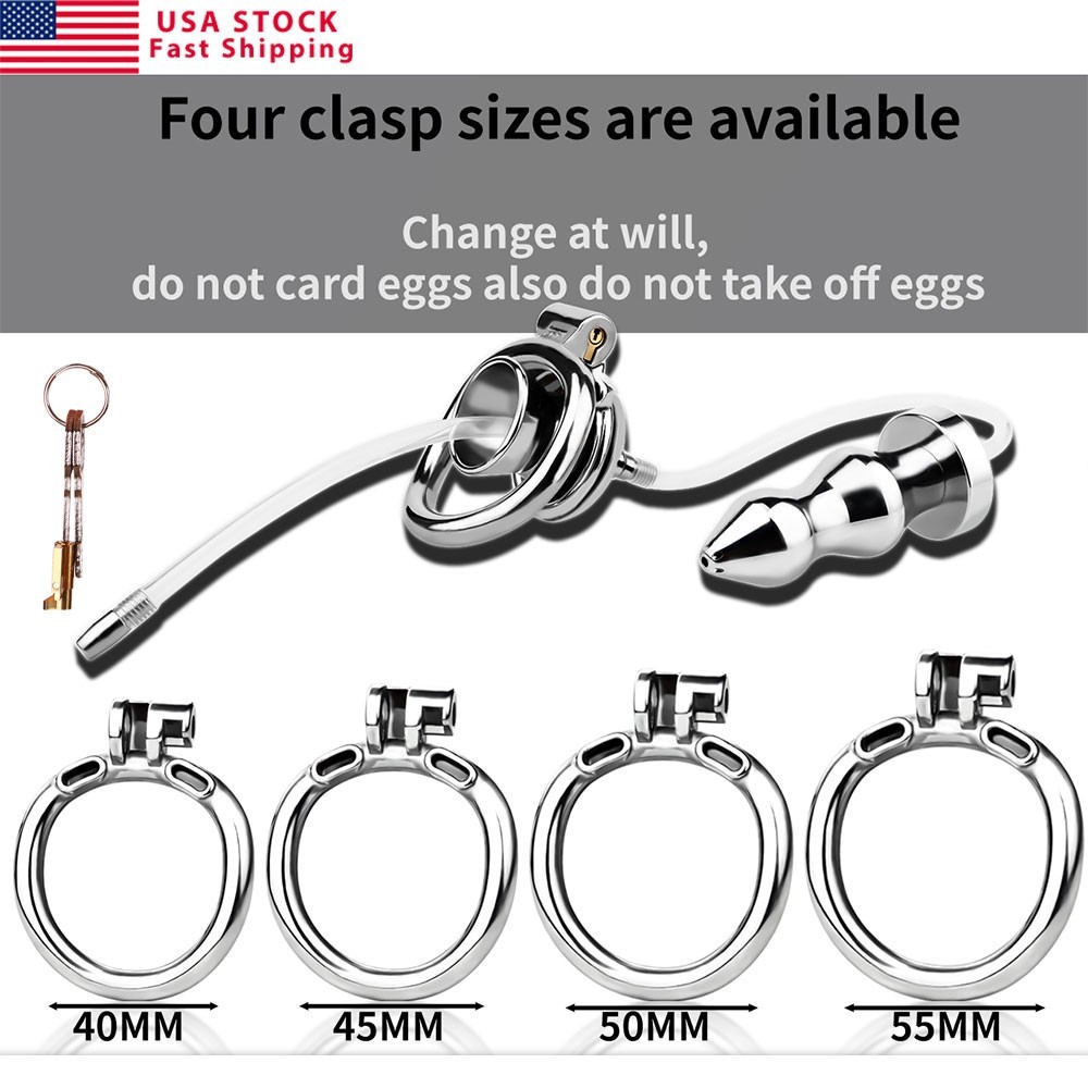 Inverted Penis Cage Chastity Device Set Stainless Steel Sissy Cage BDSM
