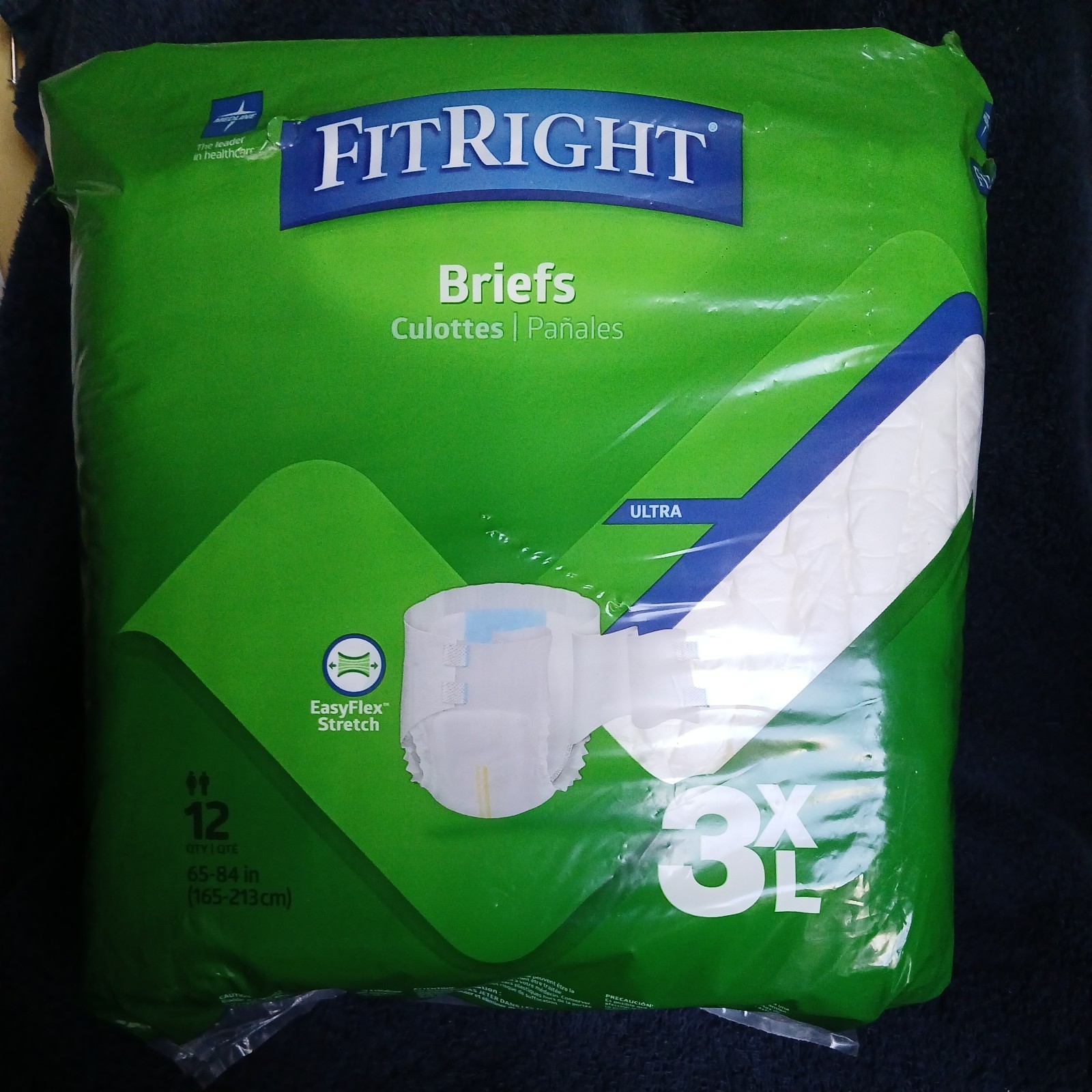FitRight Bariatric Unisex Adult Ultra Incontinence Briefs 3XL Disposable 12 Ct