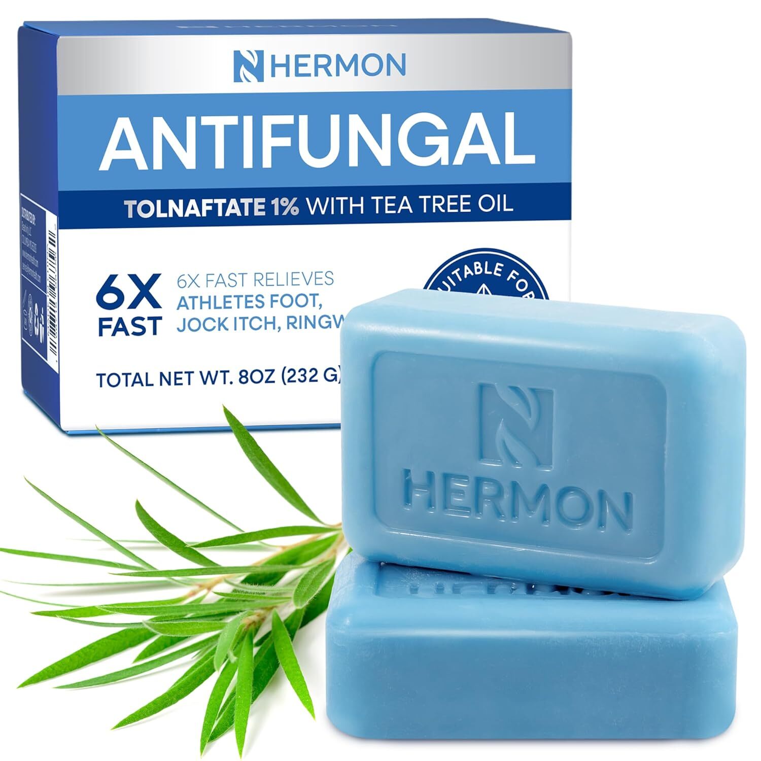 Hermon Antifungal Soap with Tea Tree Oil: Antifungal Bar Soothing Care and Re