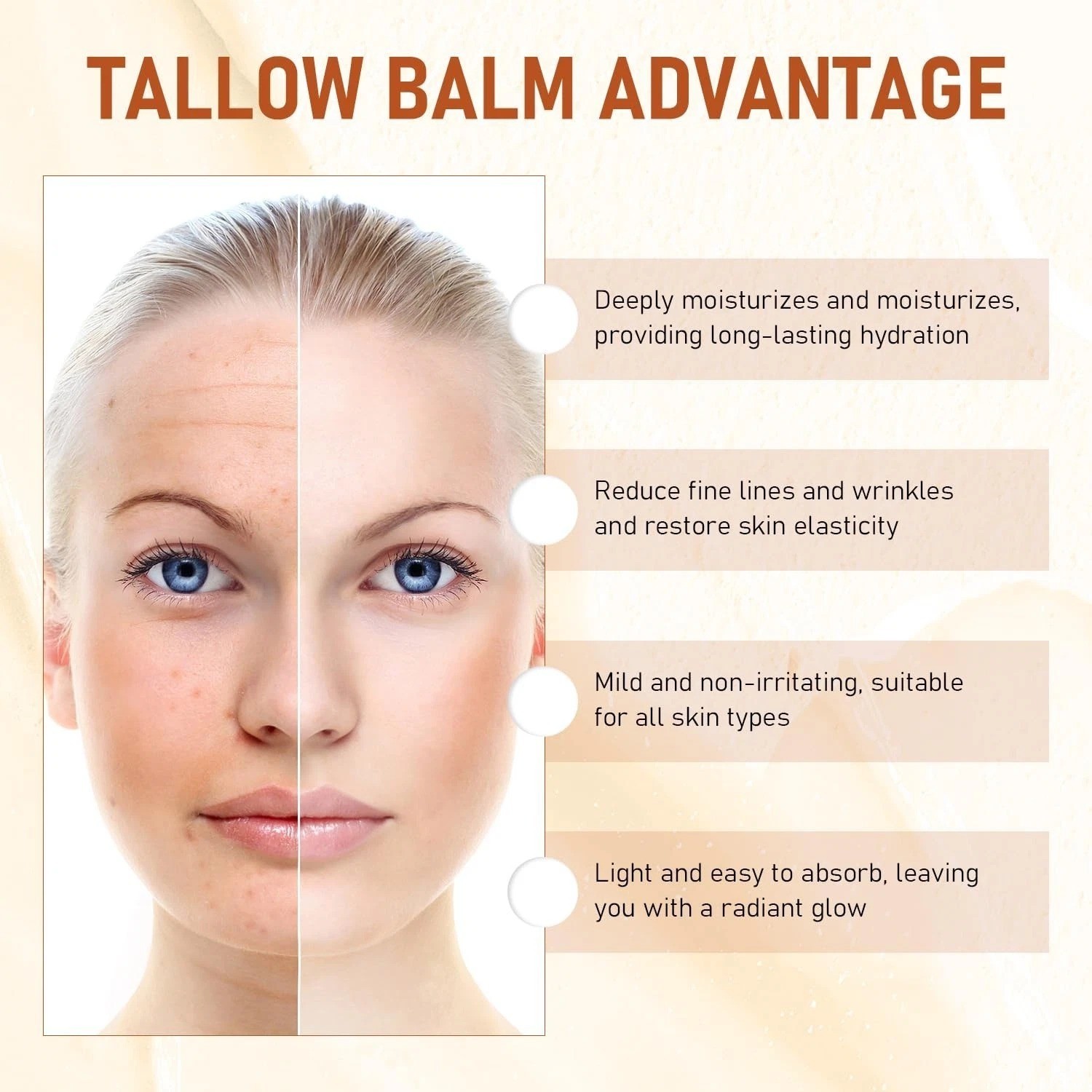 2 Pack Tallow and Honey Balm, Premium Beef Tallow and Wild Honey,Balm for Skin