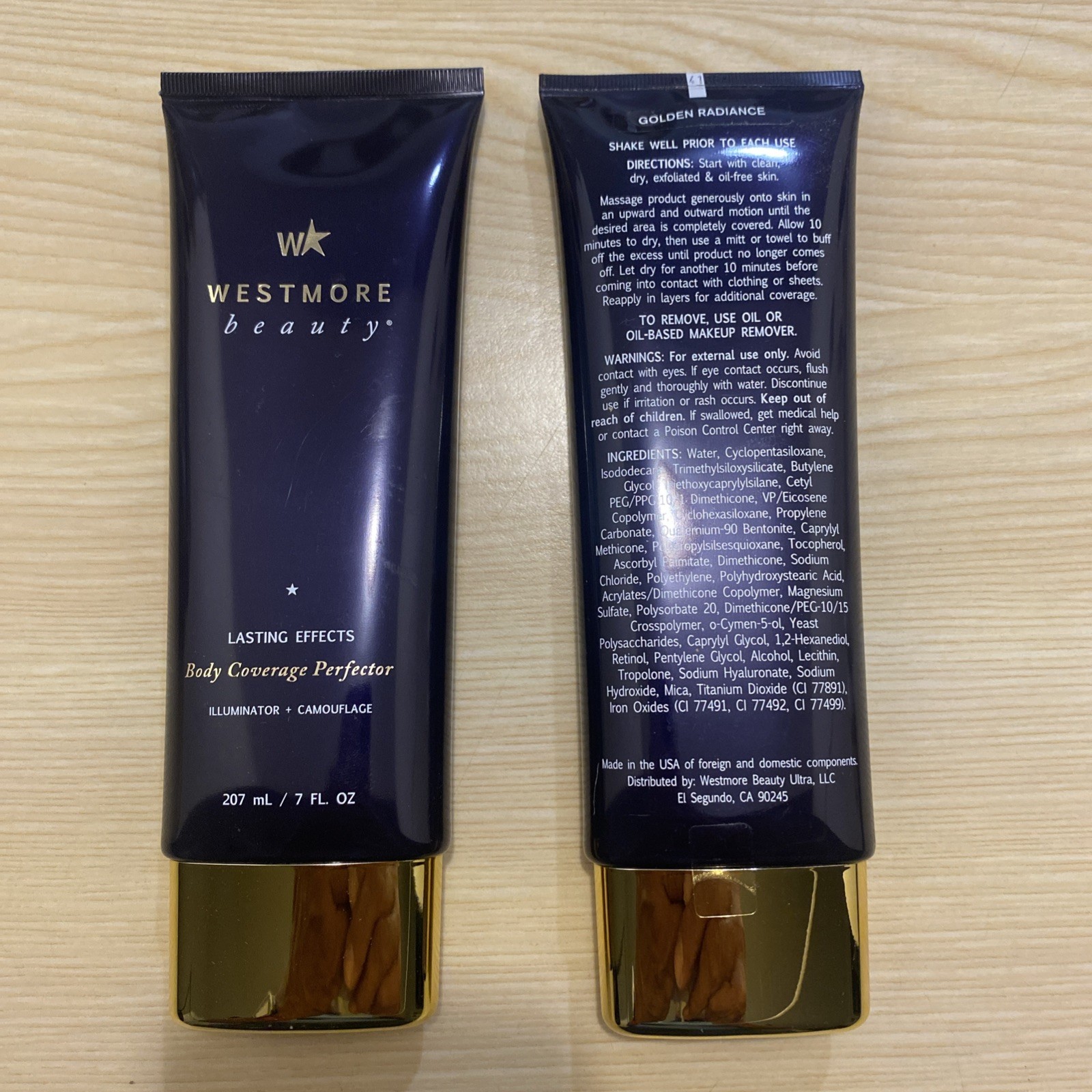 2× Westmore Beauty Body Coverage Perfector Golden Radiance Illuminator, 7 fl oz