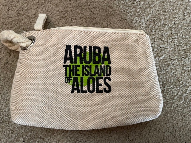 Aruba branded small makeup bag, canvas, 8″ x 5.5″ x 2.5 NWOT