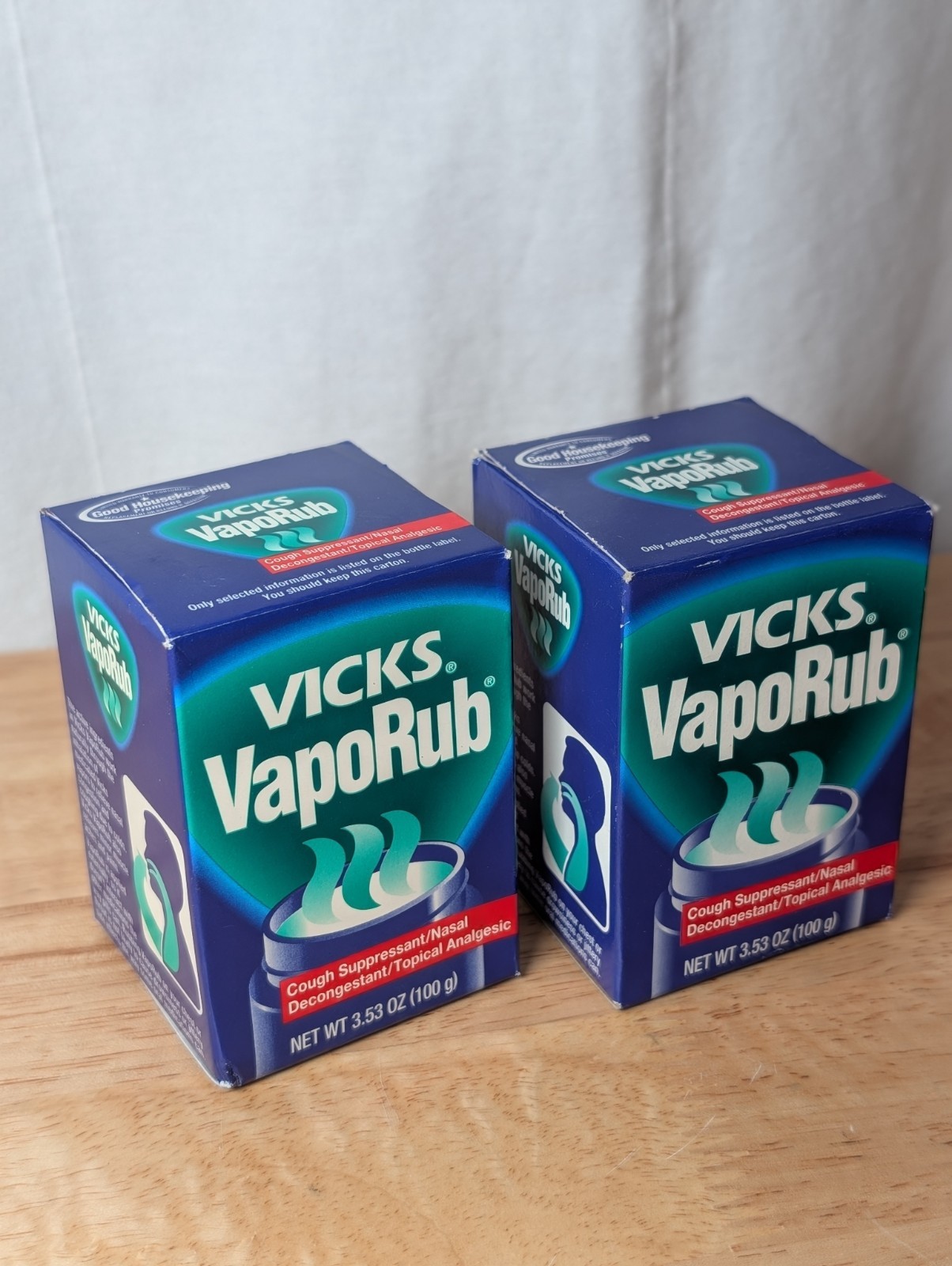 (2pks-3.53oz ea.) Vicks Vaporub Original Scent Ointment cough suppressant N.O.S.