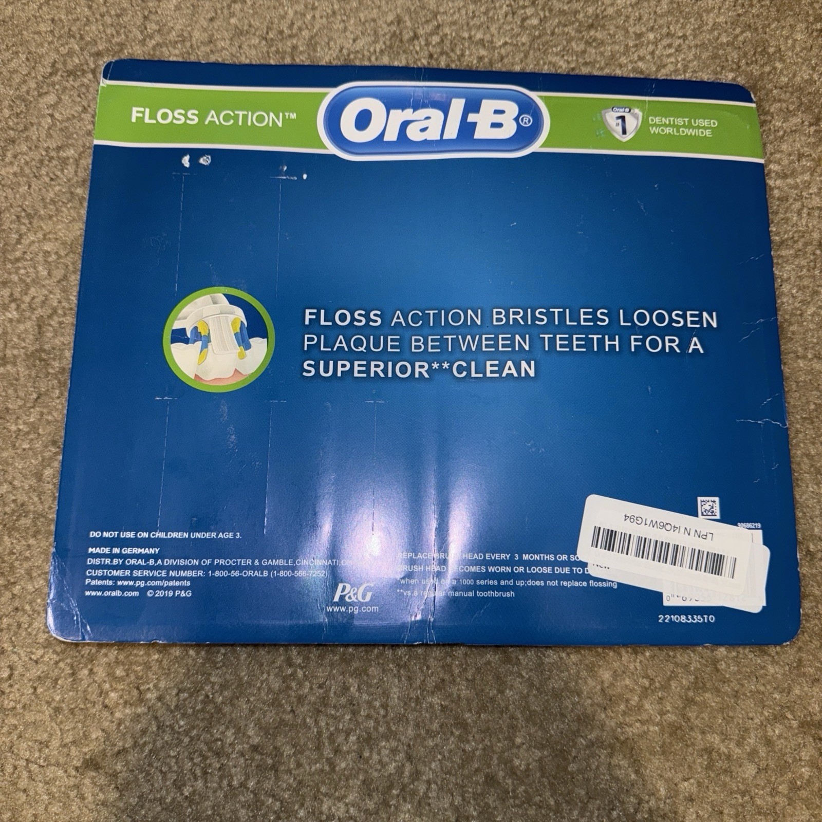 Oral-B Floss Action Replacement Brush Heads with Bacterial Protection 5 count