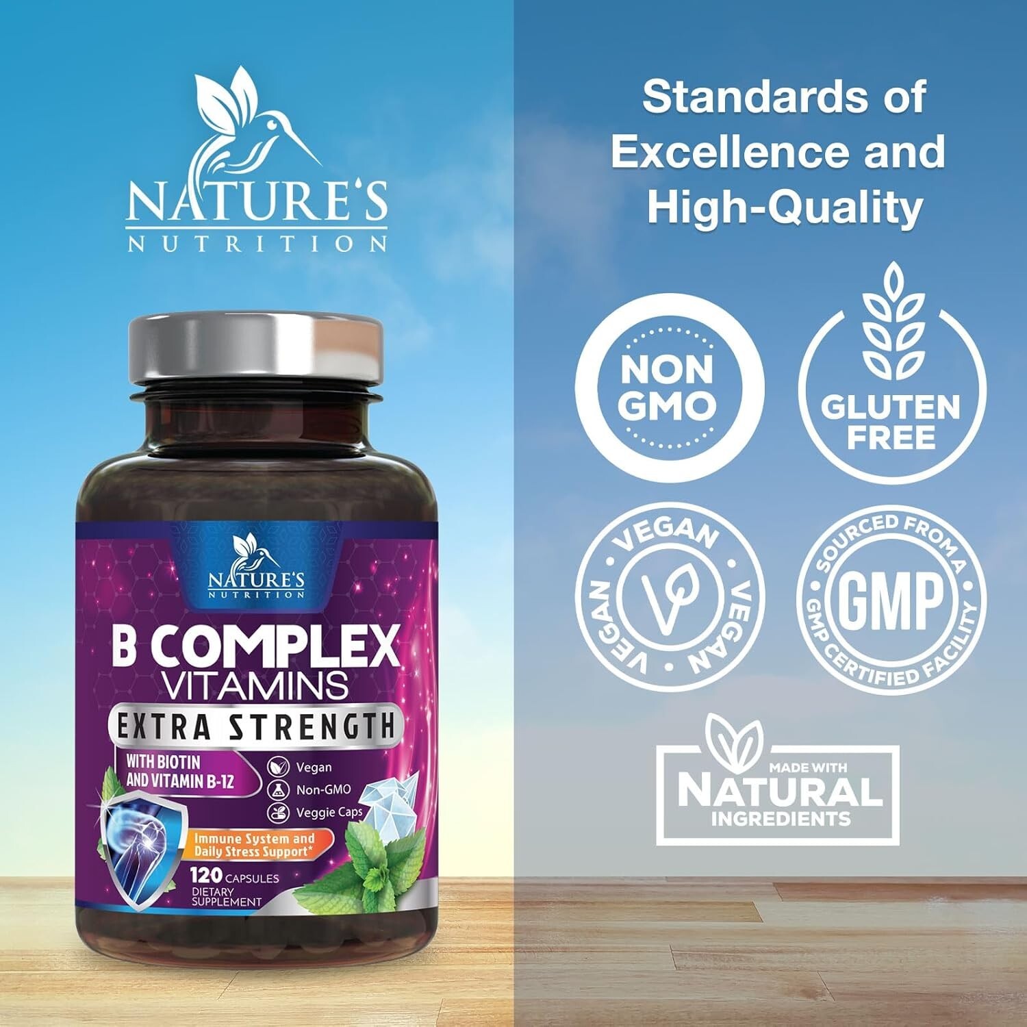 Vitamin B Complex Vitamin B Supplement – B-Complex Vitamins with B12, B6, B9