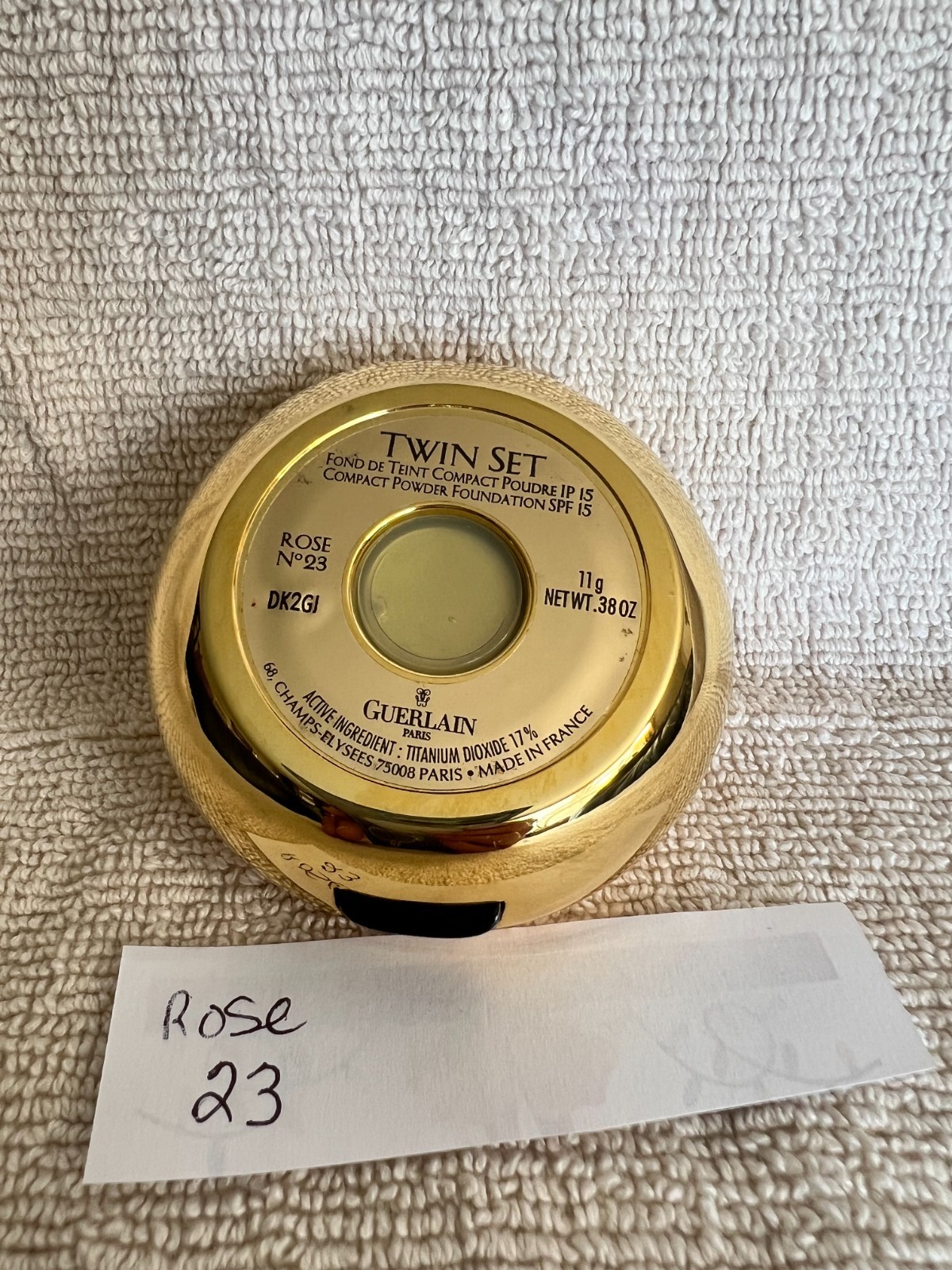 Guerlain Twin Set Compact Creme Foundation SPF 15 Rose # 23 NWOB RARE